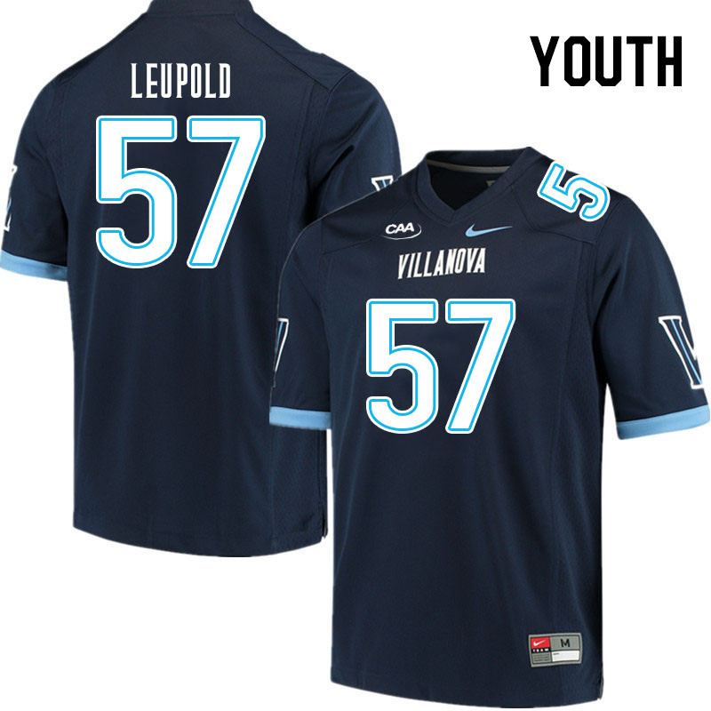 Youth #57 Luke Leupold Villanova Wildcats College Football Jerseys Stitched Sale-Navy - Click Image to Close